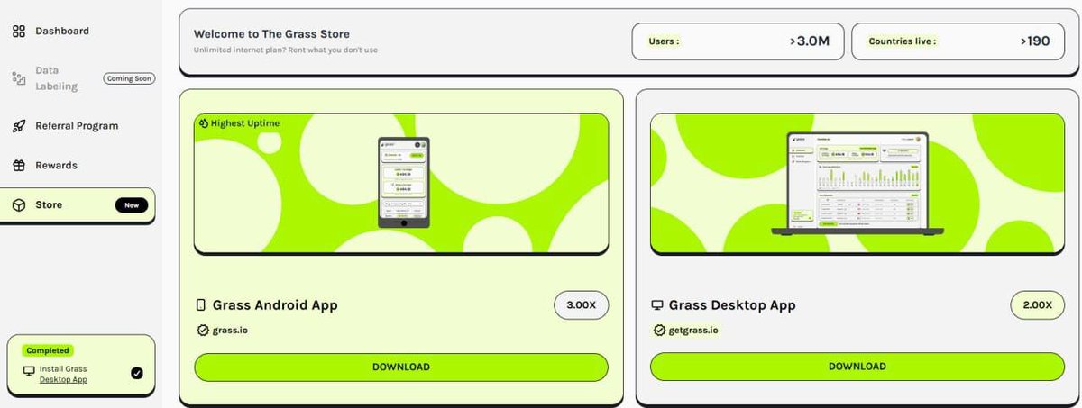 Existing users can now earn 3X rewards by running the Grass Mobile app📱

👉Go-To Here: app.grass.io/register/?refe…
🔹Download App
🔹Password: auDOKL4J 
🔹Enable Permission
🔹Login With E-mail
🔹Connect Your Network 

⏰If the password expired, join waitlist instead: