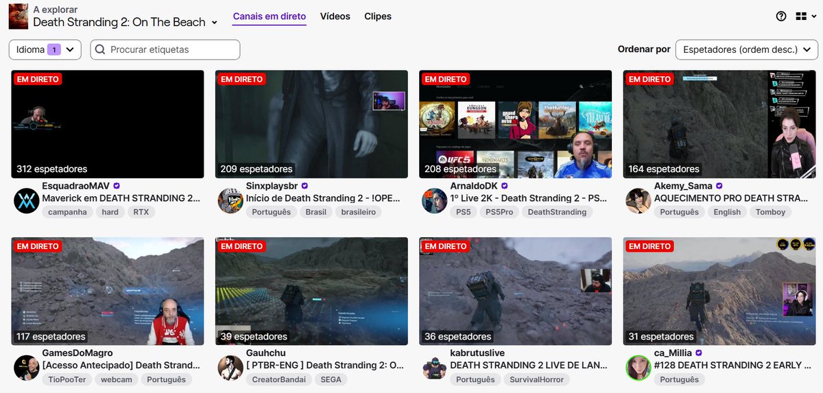 3º Lugar no Brasil dos canais fazendo live do #DeathStranding2 AGORA, muito obrigado pela força pessoal...

Nada mal para quem não recebeu a key eim?!