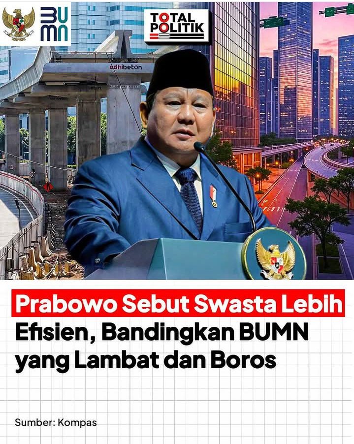 Prabowo sebenarnya tau BUMN itu lambat, boros dan banyak yang rugi.

Tapi ya gitu, no action, omon doang