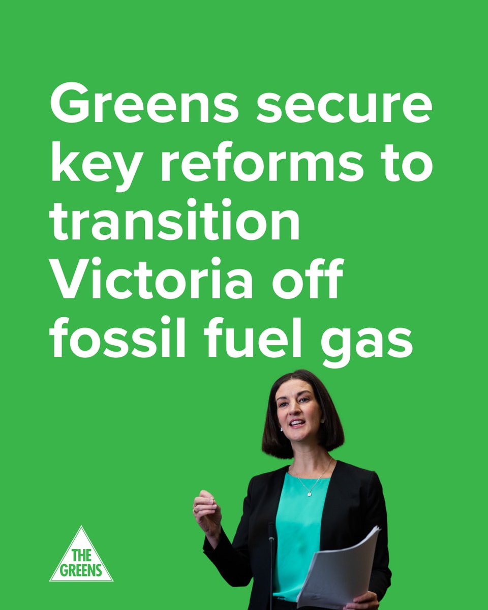 ellensandell's tweet image. Through our budget negotiations, the Greens have secured $40 MILLION to support Victorians off expensive, polluting fossil gas!
This is the power of the Greens in Parliaments – positive outcomes for climate, renters and energy bills.