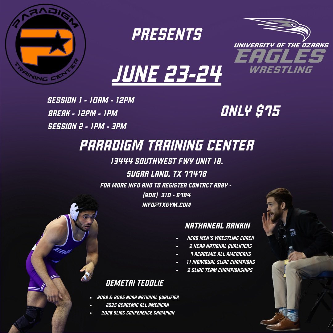 Having the amazing opportunity to attend the OZARKS wrestling camp 
Amazing day 1 can’t wait for day 2
<a href="/RecruitTheRanch/">RecruitTheRanch</a> <a href="/UofOWrestling/">University of the Ozarks Men’s Wrestling</a>
