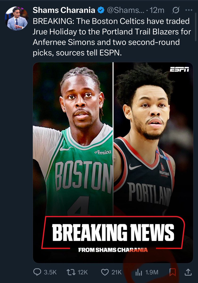 MindOfBron's tweet photo. In only 12 minutes this trade has surpassed the NBA Finals https://t.co/LbyXbrIxtt
