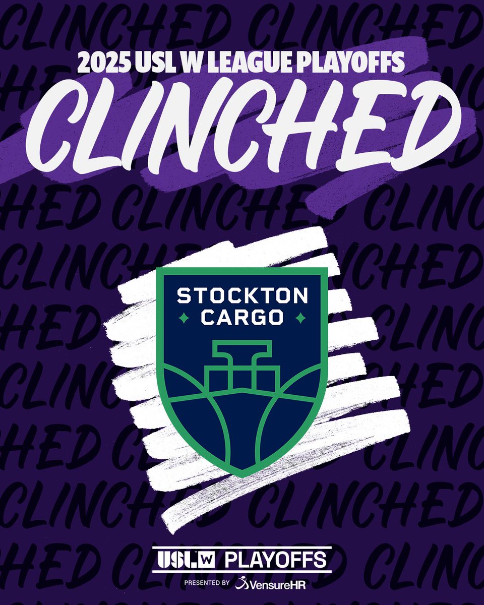 𝙎𝙚𝙩𝙩𝙞𝙣𝙜 𝙨𝙖𝙞𝙡 for the playoffs 🚢

<a href="/letsgo_cargo/">Stockton Cargo SC</a> have clinched the NorCal Division and a spot in the 2025 Playoffs presented by VensureHR! 👏