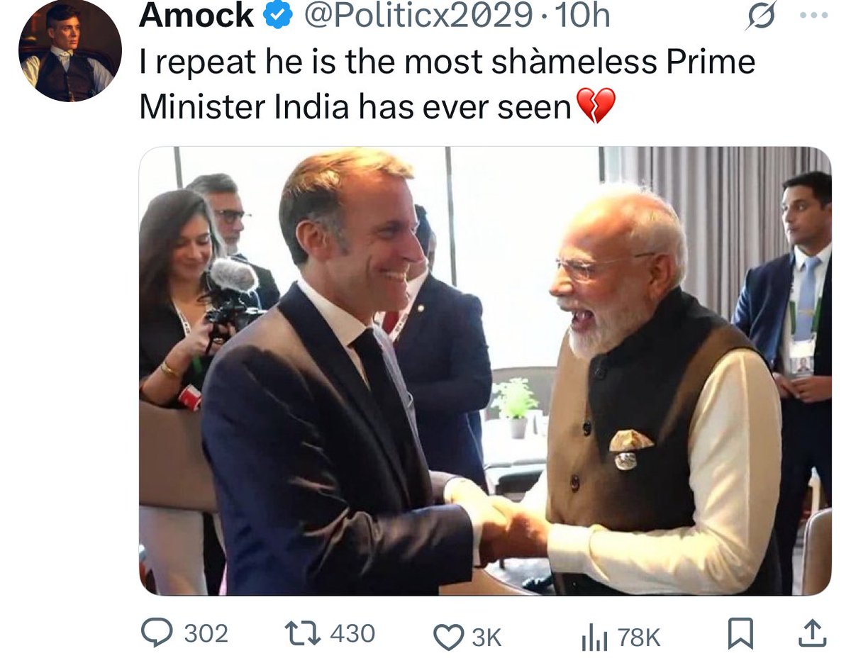 Better get used to this ‘shameless’ PM —for at least 2 more terms. Wait for the nxt bigger shameless PM Yogi.
Thy r only shameless whn it comes to dealing w crooks, anti-nationals/hindu, elements.
Frankly, ths is the kind of shamelessness the nation hs bin craving for decades😀🙏