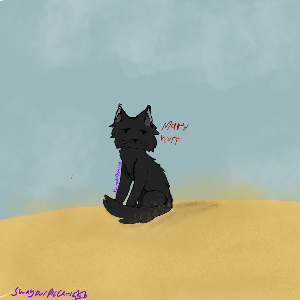 SwagPurpleCatt's tweet photo. RANDOM AHH ART POST

i drew a cat from the DND campaign im ran by @Littlestminnow !
called Whispers of the Freaks. Her name is Mary https://t.co/UeYxTgVZnP