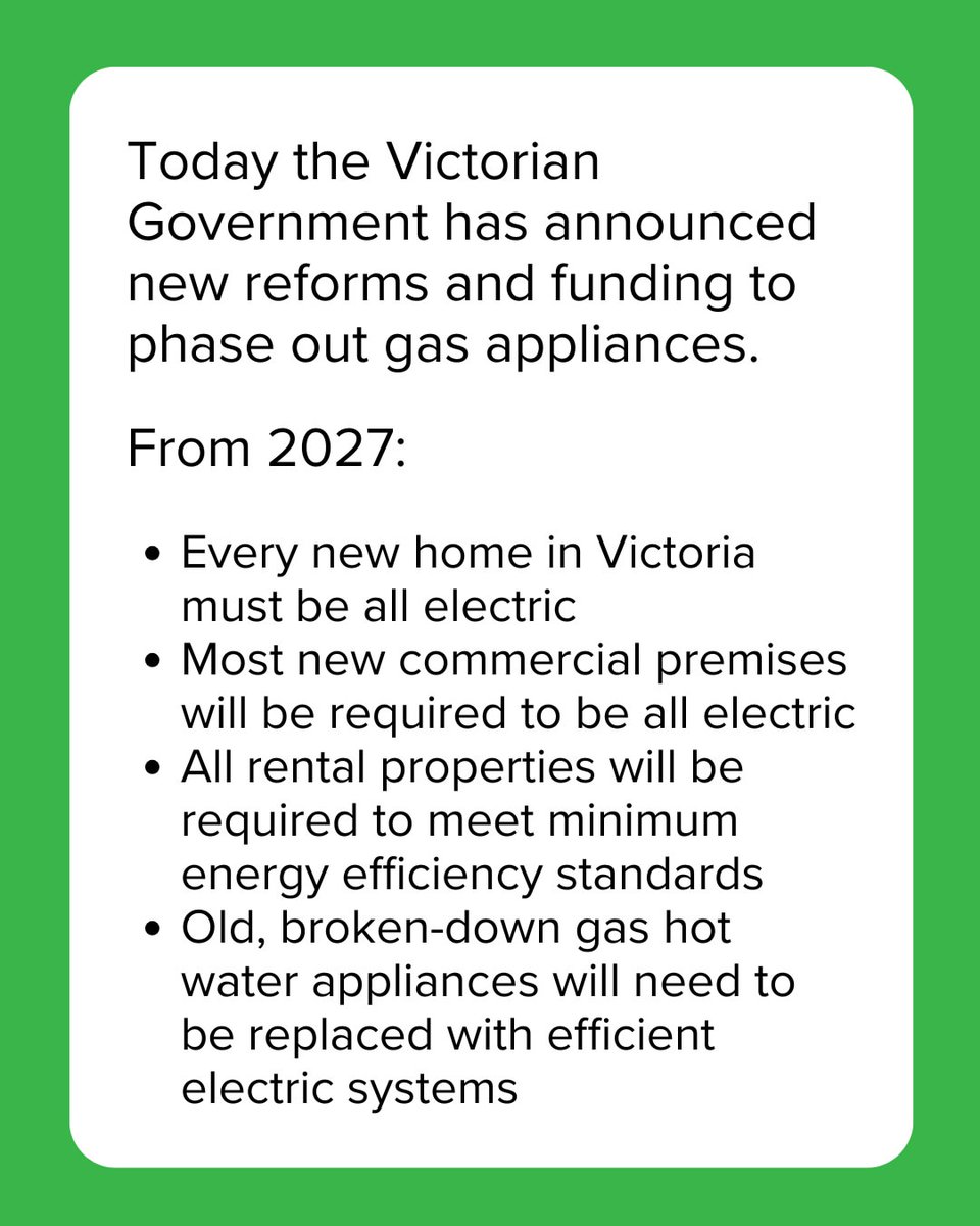 ellensandell's tweet image. Through our budget negotiations, the Greens have secured $40 MILLION to support Victorians off expensive, polluting fossil gas!
This is the power of the Greens in Parliaments – positive outcomes for climate, renters and energy bills.