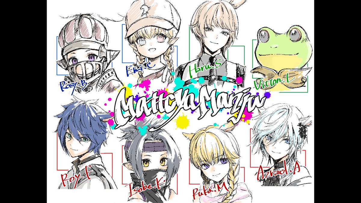 karashi574's tweet photo. 初めて自キャラのイラスト描いてもらった〜とても嬉しい！！！　
あずさんと、固定メンバーに感謝！ https://t.co/G2HMviu1bT