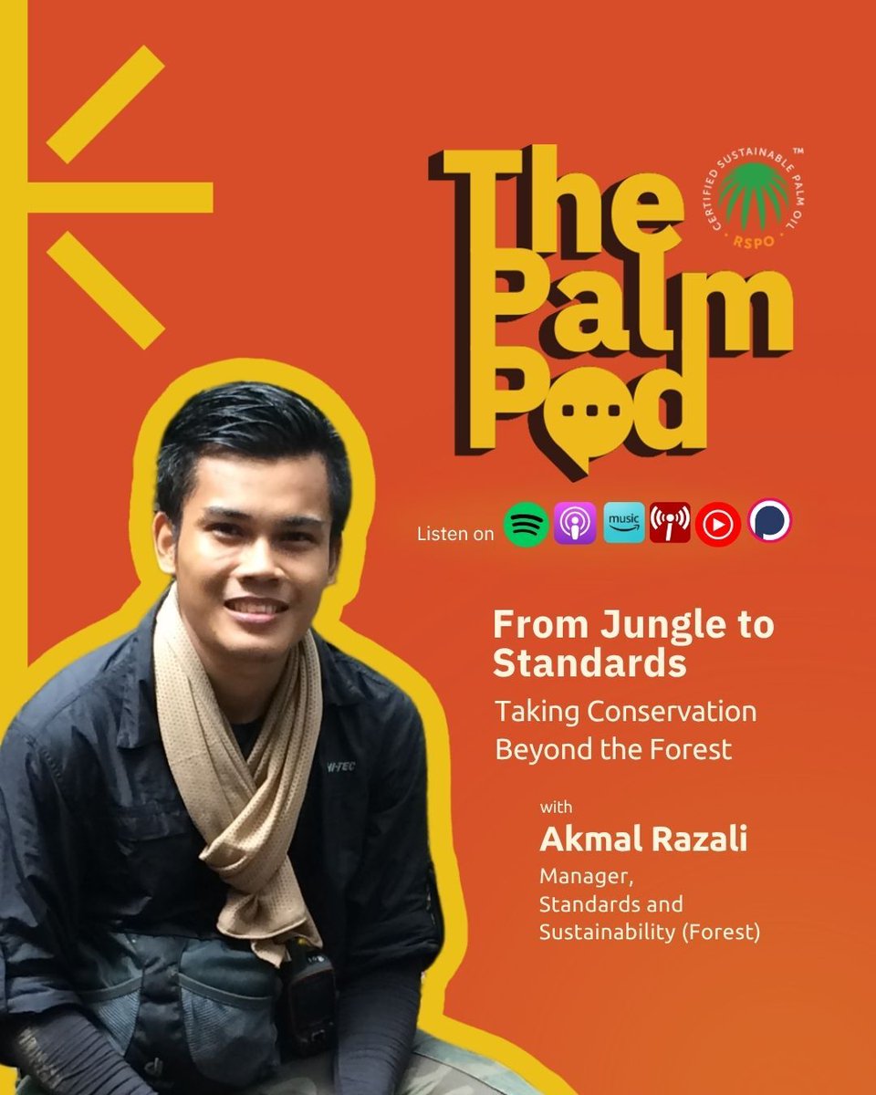 RSPOtweets's tweet image. Experience #conservation through the eyes of Akmal Razali, RSPO, Manager of Standards and Sustainability (Forest). From tracking wildlife to preserving habitats, discover what daily life is like at the heart of rainforest protection.
Listen now: na2.hubs.ly/y0mDxg0