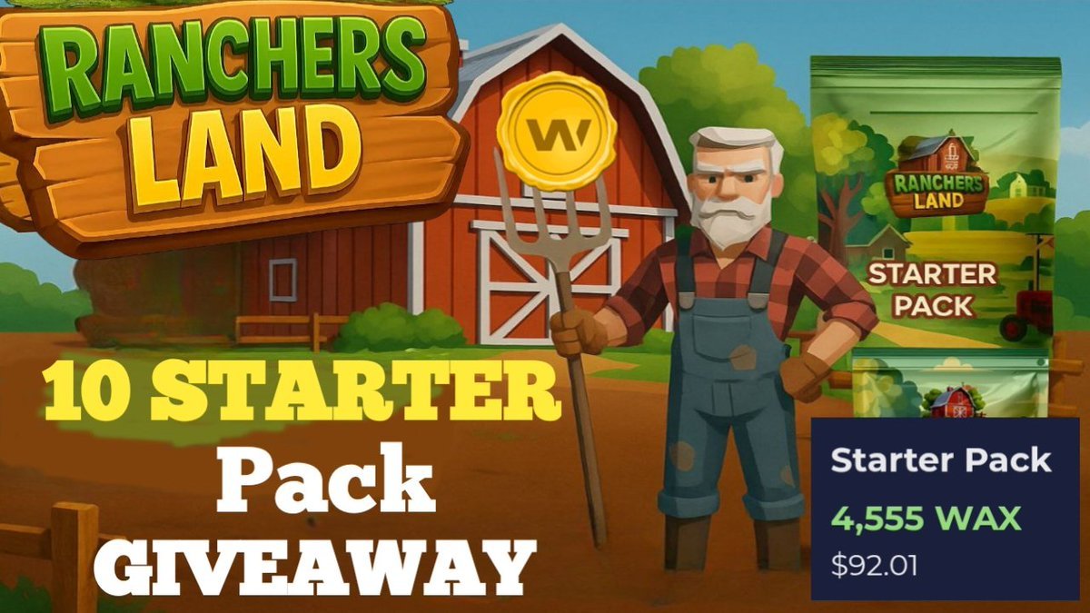 GmAdvice⚡ (@gm_advice) on Twitter photo The wait is over here is the 2nd <a href="/ranchersland/">ranchers land</a> 10 starter packs giveaway 😄
Ranchers Land is a a Blockchain farming simulation game on the wax network.
How join👇
✅Follow <a href="/gm_advice/">GmAdvice⚡</a> & <a href="/ranchersland/">ranchers land</a>
✅Retweet this post
✅Tag 2 friends
✅Comment your wax wallet address The wait is over here is the 2nd <a href="/ranchersland/">ranchers land</a> 10 starter packs giveaway 😄
Ranchers Land is a a Blockchain farming simulation game on the wax network.
How join👇
✅Follow <a href="/gm_advice/">GmAdvice⚡</a> & <a href="/ranchersland/">ranchers land</a>
✅Retweet this post
✅Tag 2 friends
✅Comment your wax wallet address