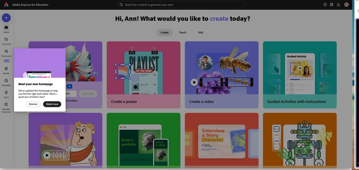 Ann Kozma (@annkozma723) on Twitter photo Well well well -- this is AWESOME! Did you 👀 the updates to the <a href="/AdobeForEdu/">Adobe For Education</a> Home Page?!? 😍
Let us know your thoughts! I cannot wait to see what you will create w <a href="/AdobeExpress/">Adobe Express</a>! #AdobeEDUCreative Well well well -- this is AWESOME! Did you 👀 the updates to the <a href="/AdobeForEdu/">Adobe For Education</a> Home Page?!? 😍
Let us know your thoughts! I cannot wait to see what you will create w <a href="/AdobeExpress/">Adobe Express</a>! #AdobeEDUCreative