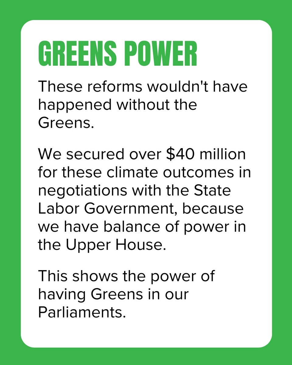 ellensandell's tweet image. Through our budget negotiations, the Greens have secured $40 MILLION to support Victorians off expensive, polluting fossil gas!
This is the power of the Greens in Parliaments – positive outcomes for climate, renters and energy bills.