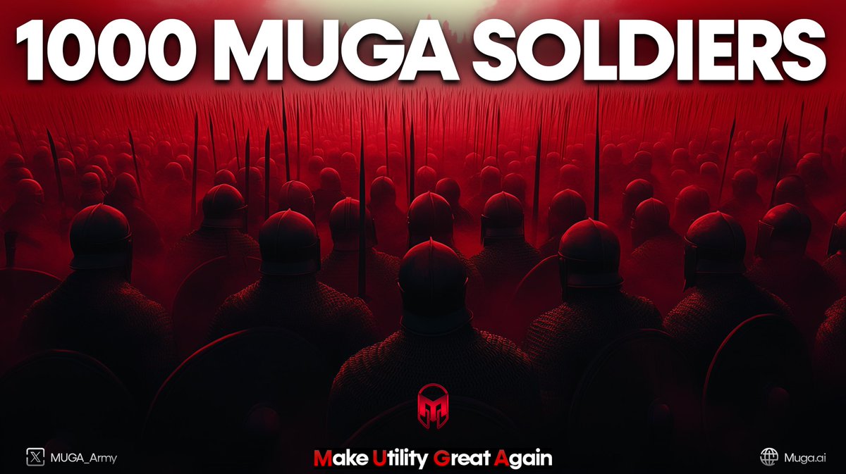 MUGA Army,

We are humbled by all of your support and we have just hit 1000 SOLDIERS OF UTILITY and are barely 2 months old.

No bots just massive accounts with real soldiers that have been summoned to help us lift up, support and connect real Founders to Make UTILITY Great
