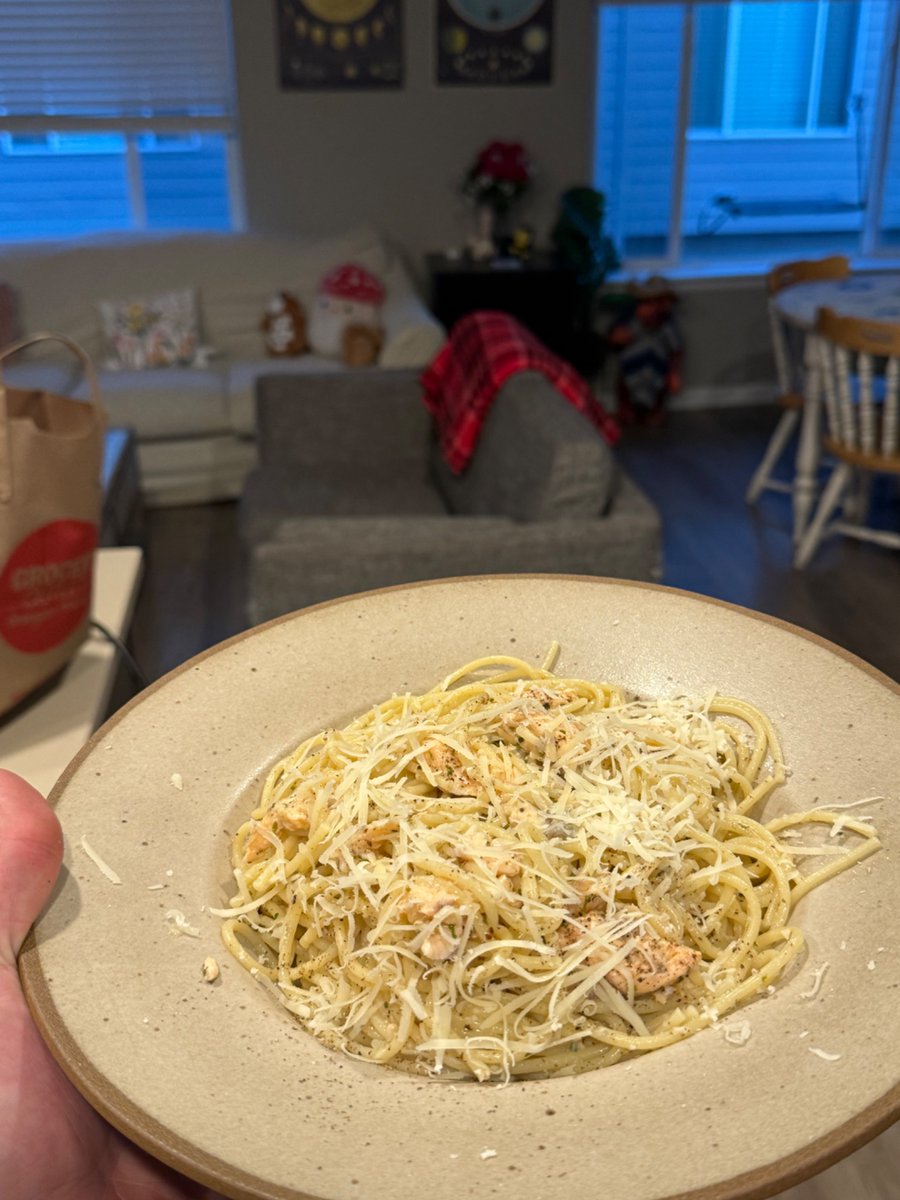 Ben__McDowell's tweet image. Hi I made a dish I like to call Trota al Limone. A lemon-y pasta with trout I caught at the lake yesterday. I’m procrastinating cleanup but I’m very proud of being able to improvise a great meal out of miscellaneous stuffs in my fridge and pantry.