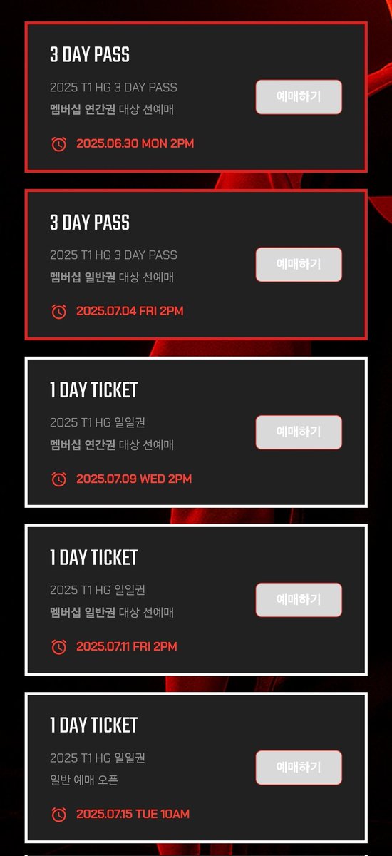 [정보] T1 HOME GROUND 개막식

✅️ Opening Stage - 김준수 XIA
07.25(금) 16:00-16:30
인스파이어 아레나

🎫 1 DAY TICKET 일반 예매 오픈
07.15(화) 10:00 

t1-homeground.gg
#김준수 #XIA #준수 #XIA준수 #시아준수 #JUNSU #KIMJUNSU #XIAJUNSU #ジュンス #金俊秀