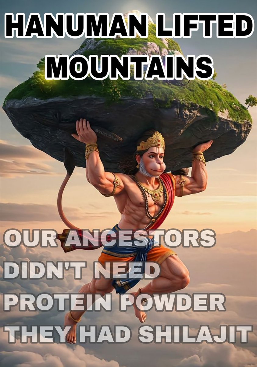 Its_Me_Jasraj's tweet image. 🧵 Thread: Hanuman didn’t need protein powder. Our ancestors had Shilajit.

Let me show you what real strength means 👇
#Shilajit #Sanatan #Ayurveda