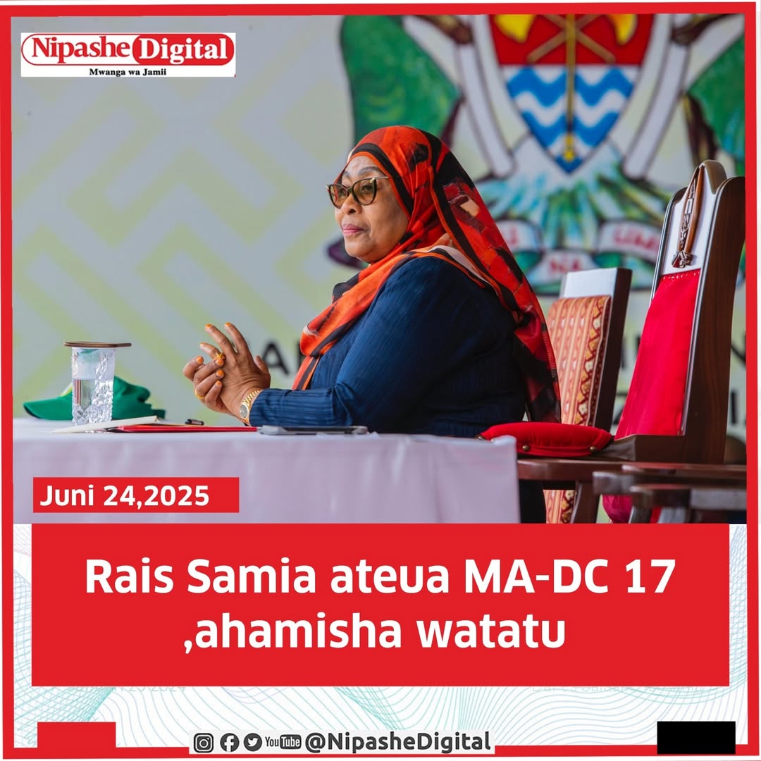 Nipashetz's tweet photo. #Uteuzi Rais Samia Suluhu Hassan amewahamisha vituo vya kazi Wakuu wa Wilaya watatu na kuteua wengine 17 katika uteuzi uliofanyika jana usiku.

Waliohamishwa ni Solomon Itunda kutoka Wilaya ya Songwe kwenda kuwa Mkuu wa Wilaya ya Mbeya, Japhari Mghamba amehamishwa kutoka Wilaya ya Handeni kwenda kuwa Mkuu wa Wilaya ya Gairo.

Aidha, Amir Mkalipa amehamishwa kutoka Wilaya ya Arumeru kwenda kuwa Mkuu wa Wilaya ya Ilemela.

Walioteuliwa ni Estomin Kyando ameteuliwa kuwa Mkuu wa Wilaya ya Kilolo, Ayubu Sebabile ameteuliwa kuwa Mkuu wa Wilaya ya Muheza

Thecla Mkuchika ameteuliwa kuwa Mkuu wa Wilaya ya Butiama, Angelina Lubela ameteuliwa kuwa Mkuu wa Wilaya ya Serengeti

Aidha, Maulid Dotto ameteuliwa kuwa Mkuu wa Wilaya ya Mvomero,huku Rukia Zuberi ameteuliwa kuwa Mkuu wa Wilaya ya Mwanga.

Mwinyi Ahmed Mwinyi ameteuliwa kuwa Mkuu wa Wilaya ya Arumeru, Jubilete Win Lauwo ameteuliwa kuwa Mkuu wa Wilaya ya Magu, huku Mikaya Dalmia ameteuliwa kuwa Mkuu wa Wilaya ya Kigamboni.

Thomas Myinga ameteuliwa kuwa Mkuu wa Wilaya ya Sikonge, Gloriana Kimath ameteuliwa kuwa Mkuu wa Wilaya ya Monduli,huku Upendo Wella ameteuliwa kuwa Mkuu wa Wilaya ya Tabora.

Denis Masanja ameteuliwa kuwa Mkuu wa Wilaya ya Tunduru, Fadhil Nkurlu ameteuliwa kuwa Mkuu wa Wilaya ya Songwe, Benjamin Sitta ameteuliwa kuwa Mkuu wa Wilaya ya Iringa.

Aidha, Salum Nyamwese ameteuliwa kuwa Mkuu wa Wilaya ya Handeni, na Frank Mkinda ameteuliwa kuwa Mkuu wa Wilaya ya Kahama.

Na Mwandishi Wetu

#NipasheMwangaWaJamii
#nipashedigital
#miaka30yakupashahabari