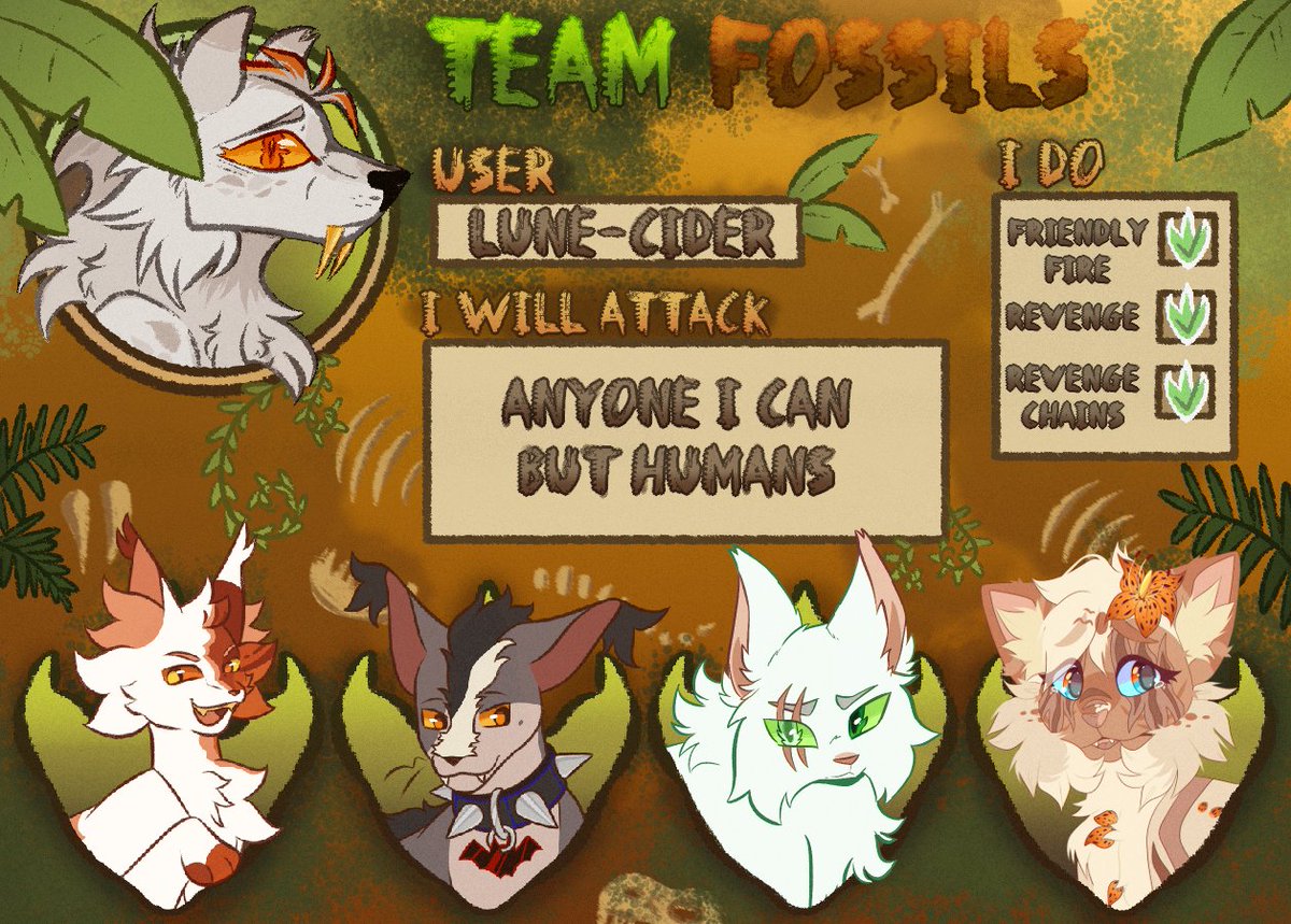 Lune_Cider's tweet photo. Lets go Team Fossils! 🦴🦖

https://t.co/GeYTgPnqPo

#artfight2025 #artfight  #artfightteamfossils https://t.co/UyO9Xa0POs