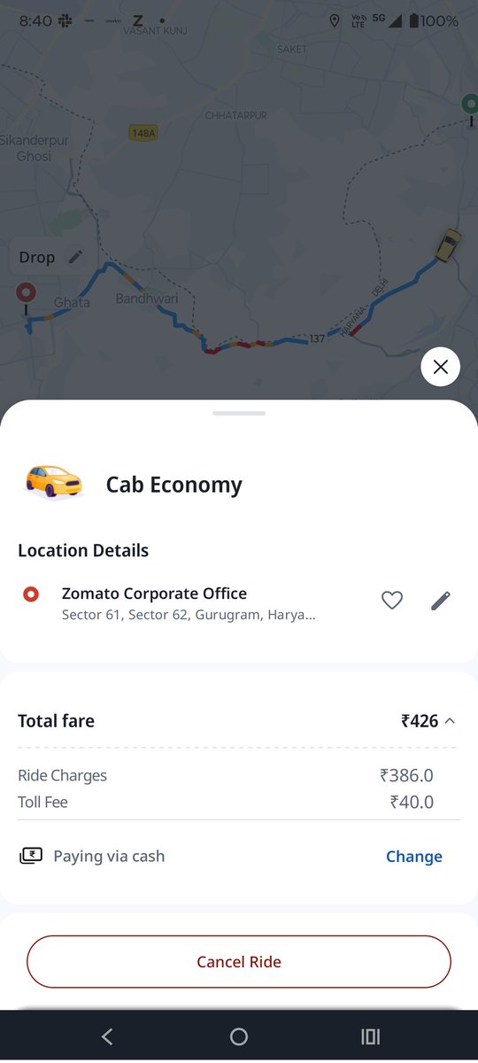 DentedDelhite's tweet photo. Another day, another scam by @rapidobikeapp @RapidoCares
Charging 100 rs till extra when there is no toll. Can't you fix your damn system. Harassing customers everyday and chat is of no use. Nth time happening. 
#consumerRights #ScamAlert
@jagograhakjago https://t.co/MbRjrAiAvn
