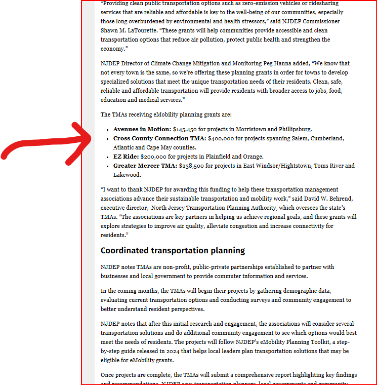 The New Jersey Department of environmental protection is privatizing mass transit in New Jersey.  

They are giving public grant money to privatize mass transit in south Jersey.  

This has always been their plan.  

These Democrats have destroyed NJ Transit bus service to