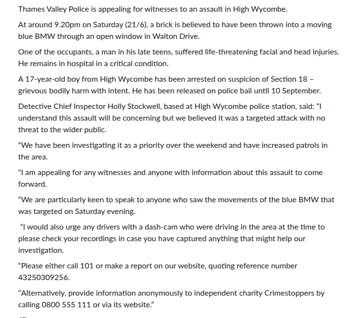 crochetjenny's tweet image. #HighWycombe    
thamesvalley.police.uk/news/thames-va…