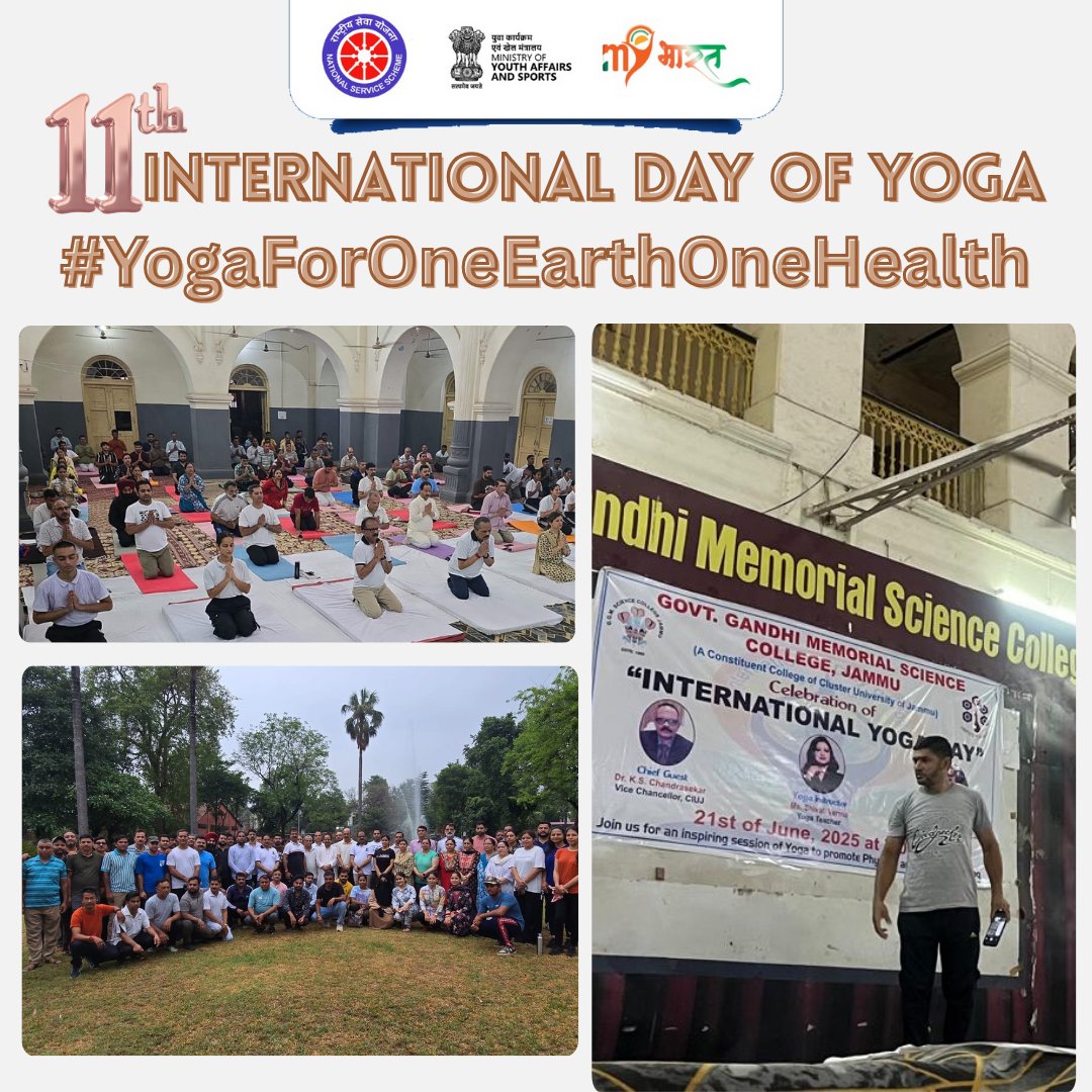 nssrddelhi's tweet photo. "GGM Science College celebrates International Yoga Day 2025! ๐งโโ๏ธ๐ฟ Uniting faculty, students & staff in the spirit of holistic health & well-being. ๐ #YogaDay2025 #yogaforoneearthonehealth #GGMScienceCollege #OneEarthOneHealth" @yasministryindia @mansukhmandviya @_nssindia https://t.co/KG7Tw6Uy4d