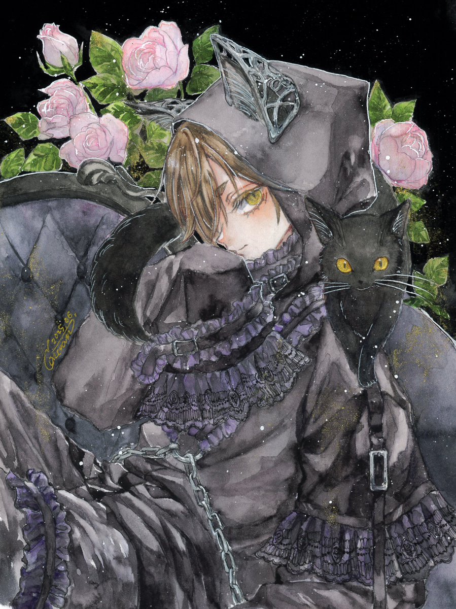 色鉛筆画「耳を傾ければSilent nightほら聴こえる」「秋めく