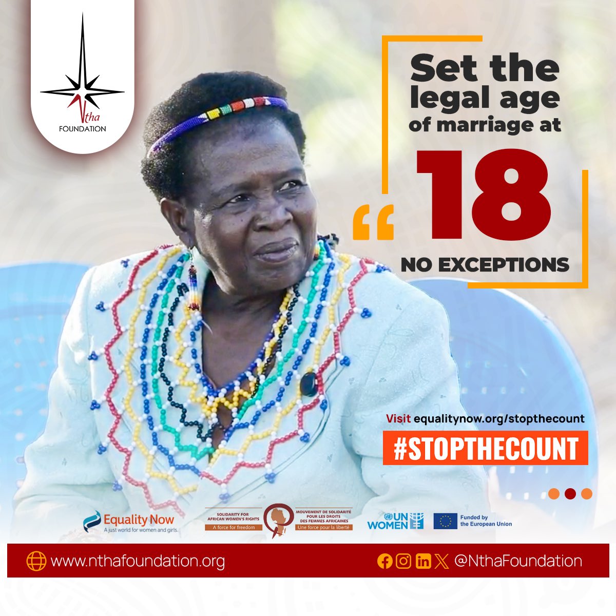 NthaFoundation's tweet image. Malawi’s first female Inkosi: 𝗧𝗵𝗲𝗿𝗲𝘀𝗮 𝗞𝗮𝗰𝗵𝗶𝗻𝗱𝗮𝗺𝗼𝘁𝗼 has over the past few decades dedicated her life to championing the fight against child marriage. 

As of May, 2024, she, with her team had ended 𝟮,𝟰𝟰𝟵 marriages, and enabled the girls to go back to school.