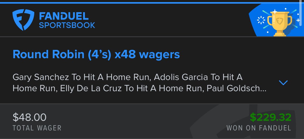CLEANED HOUSE🧼🏠

DON’T MISS-OUT ON #DINGERTUESDAY 🚀

PATREON PAYS FOR ITSELF💸

#GamblingX #Fanduel #MLB #Parlay