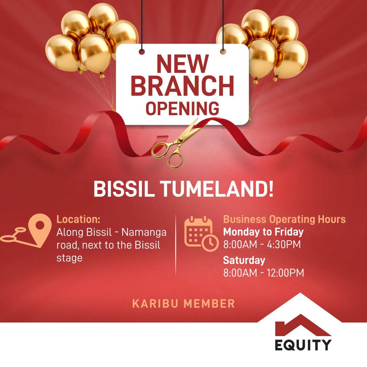 Sauti ya Kajiado (@busradiokajiado) on Twitter photo Today marks a significant milestone as Equity Bank officially opens a branch in Bissil, Kajiado County.
#EquityBankKenya <a href="/KeEquityBank/">Equity Bank Kenya</a> #BissilBranchOpening Today marks a significant milestone as Equity Bank officially opens a branch in Bissil, Kajiado County.
#EquityBankKenya <a href="/KeEquityBank/">Equity Bank Kenya</a> #BissilBranchOpening