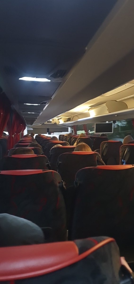 And we're off!!🚍🚍🚍 Dumbarton Academy Activities Day trip to Blackpool Pleasure Beach begins.🎢🎡Pupils and staff on busses and spirits are good😎 (even if the weather isn't for now☔️) #WeCARE  #Blackpool #PleasureBeach