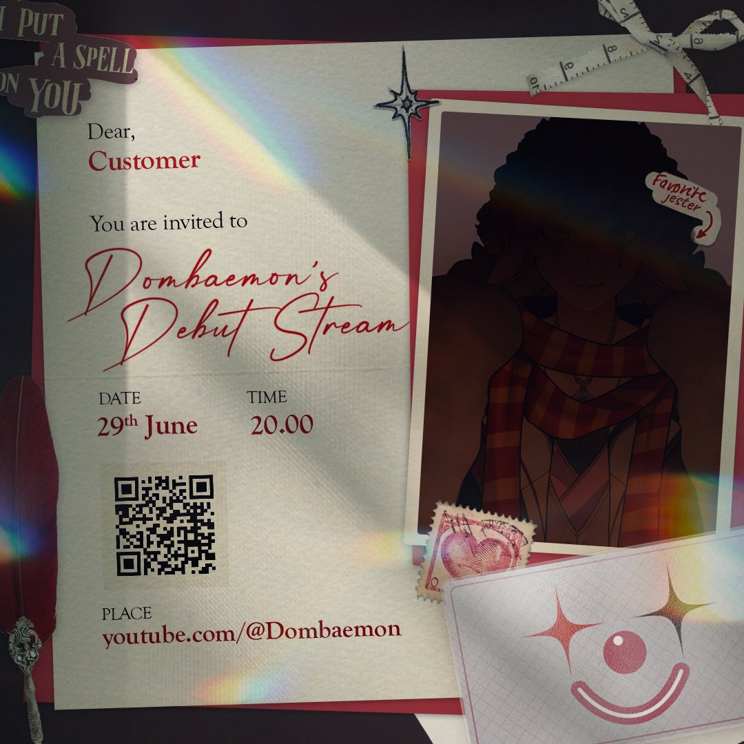 Dear, customer!

This wool jester, Dombaemon, couldn't resist any longer to deliver the laughter for the better of other~ mark your timer:

📅: Sunday, 29th June 2025
⏲️: 8:00 PM (GMT+7)
🌐: youtube.com/@Dombaemon

*ps: waiting room nyusul lagi bikin tamnel