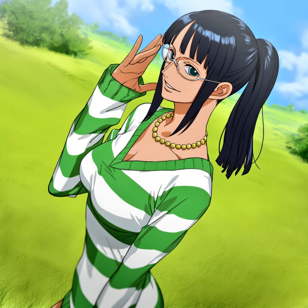 JewelryNam18449's tweet photo. Nico Robin (One Piece Strong World) 💚
Source: https://t.co/4TiNJpZs0V
#AIart #AIanimeart #fanart #Wallpaper #anime #strongworld #waifu #waifuAI #glasses #onepiecestrongworld #onepiece #onepiecefanart #onepieceart #NicoRobin #nicorobinonepiece https://t.co/K6dakwl9AW
