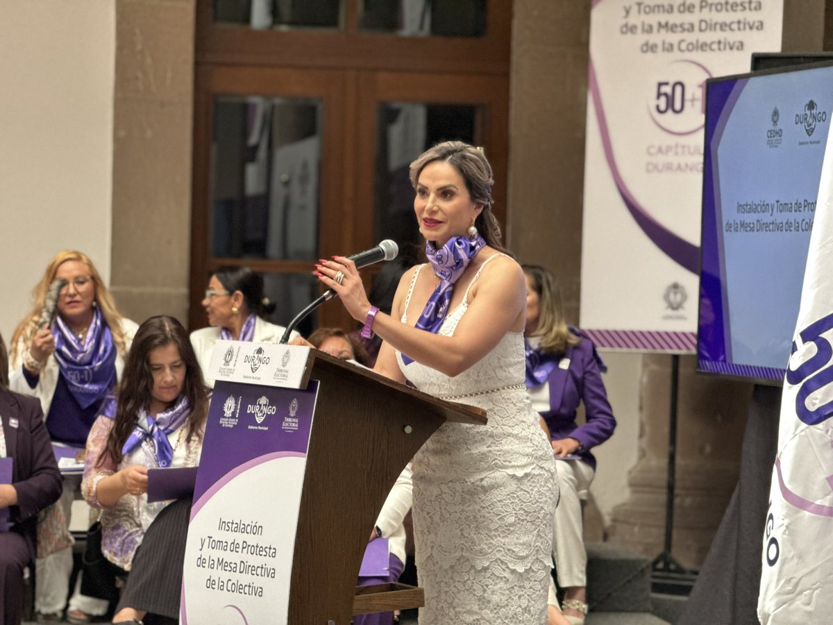 En las magistradas Blanca Maldonado y Karen Flores Maciel felicitó a las integrantes de la mesa directiva de <a href="/50mas1Mx/">50+1</a> Capítulo Durango, por la instalación de esta colectiva y por la toma de protesta de quienes encabezarán sus esfuerzos, en nuestro querido Durango.

¡Enhorabuena!