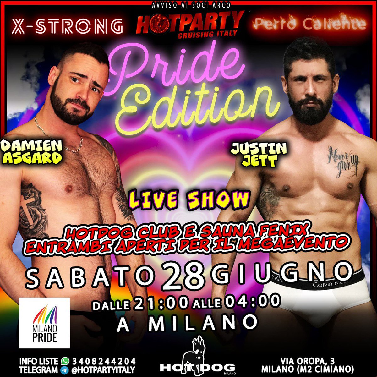 HOT DOG CLUB MILANO (@hotdogclubmilan) on Twitter photo š TODAY!!! MILANO PRIDE C-NIGHT LIVE SHOW š hotdogclubmilano.it/evento/milano-ā¦
<a href="/DamienAsgard/">Damien Asgard</a> and <a href="/JustinJett_X/">Justin Jett</a> Live Show!!!
#HotDogClubMilano #Gaymilano #Gaybar #Gaylife #Gays #MilanoGayNightlife #MenOnlyClub #GayNightOut #GayBarMilano #GayMenMilano #GayPride #MilanoPride š TODAY!!! MILANO PRIDE C-NIGHT LIVE SHOW š hotdogclubmilano.it/evento/milano-ā¦
<a href="/DamienAsgard/">Damien Asgard</a> and <a href="/JustinJett_X/">Justin Jett</a> Live Show!!!
#HotDogClubMilano #Gaymilano #Gaybar #Gaylife #Gays #MilanoGayNightlife #MenOnlyClub #GayNightOut #GayBarMilano #GayMenMilano #GayPride #MilanoPride
