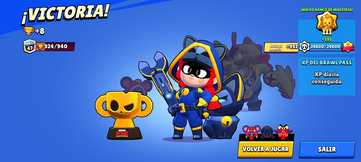 RealNoobsito's tweet photo. Última maestría que complete #1000Masteries  #BrawlStars https://t.co/hTYXckwzl8