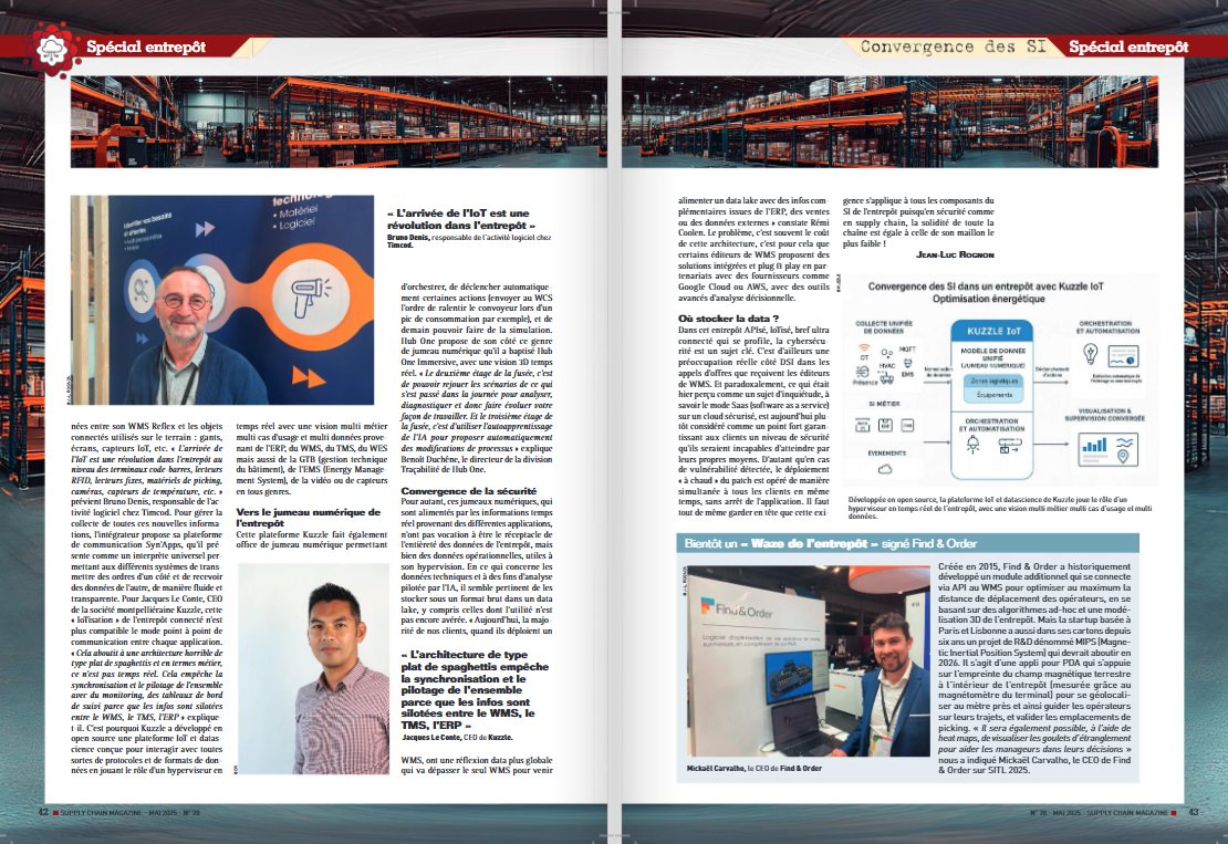📦 Le #WMS devient chef d’orchestre !
Connecté à l’#IoT, à l’#IA, aux #APIs, il pilote un écosystème agile en temps réel

💬 <a href="/jacquesleconte/">Jacques Le Conte</a>, CEO de <a href="/kuzzleio/">Kuzzleio</a> partage sa vision dans <a href="/SupplyChain_Mag/">SupplyChainMagazine</a> :
👉 “Il faut placer le WMS au centre avec une #PlateformeIoT.”

#IoT #Logistique