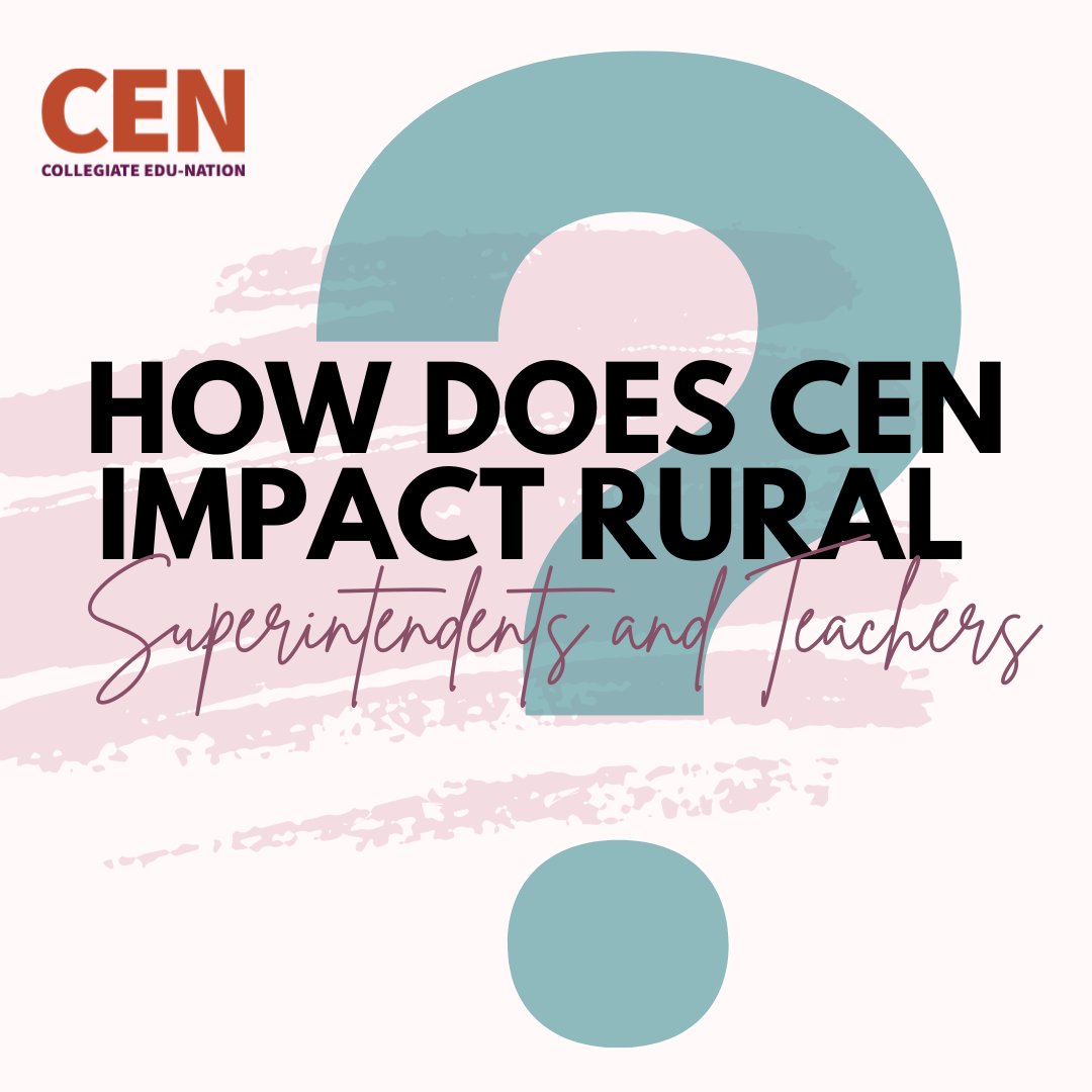 How does CEN impact rural Superintendents and Teachers? 🤔

Small-town educators are passionate about improving outcomes for their students, and it is not easy to access the resources they need to do so. 

Here’s how we help...
Partnership 🤝
Programming 📈
Peer Networks 🌎