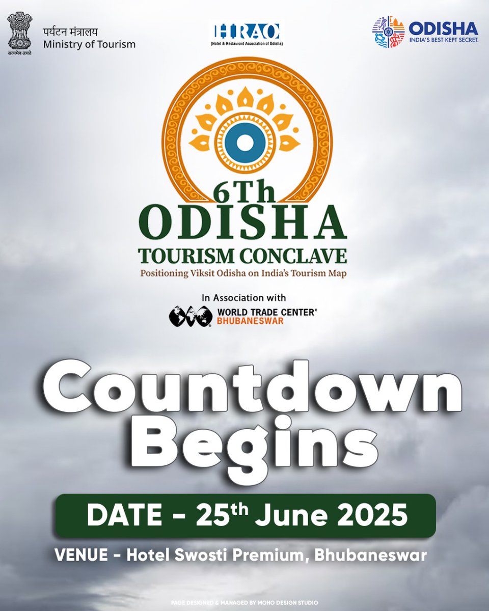 Empowering Tourism, Enriching Tomorrow!
Hotel &amp; Restaurant Association of Odisha (HRAO) presents the 6th #OdishaTourismConclave.

Positioning Viksit Odisha on India's Tourism Map.
Date: 25th June 2025
Venue: Swosti Premium , Bhubaneswar

#HRAO #SwostiPremium #OdishaTourism