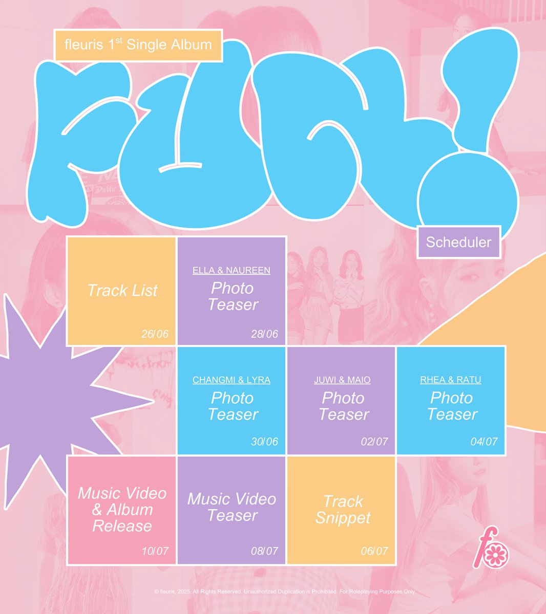 ️️

 ️️
⠀⠀ ⠀ ⠀ ⠀⠀ ❁ 𝑓𝑙𝑒𝑢𝑟𝑖𝑠 . . .

⠀⠀ ⠀ ⠀ ⠀ ⠀ ⠀⠀ ⠀ ⠀ 𝟭st 𝙎ingle 𝘼lbum
⠀⠀ ⠀ ⠀ ⠀ ⠀ ⠀⠀ ⠀ ⠀ ⌞ 𝗙𝘜𝖭! ⌝

⠀⠀ ⠀ ⠀ ⠀ ⠀ ⠀⠀ ⠀ ⠀ : 𝙎cheduler.ᐟ
 ️️

 ️️