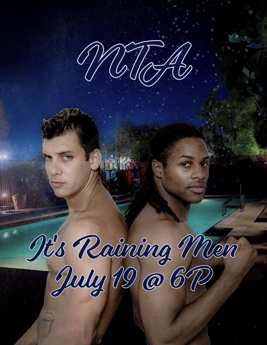 It's Raining Men NTA is a no-towels-allowed, all-nude event on Saturday, July 19 @ 6PM! We're turning up the heat with 4-hour sessions and the option to renew. Rooms are first come, first served—no reservations, so arrive early to claim yours! #NTA #ItsRainingMe