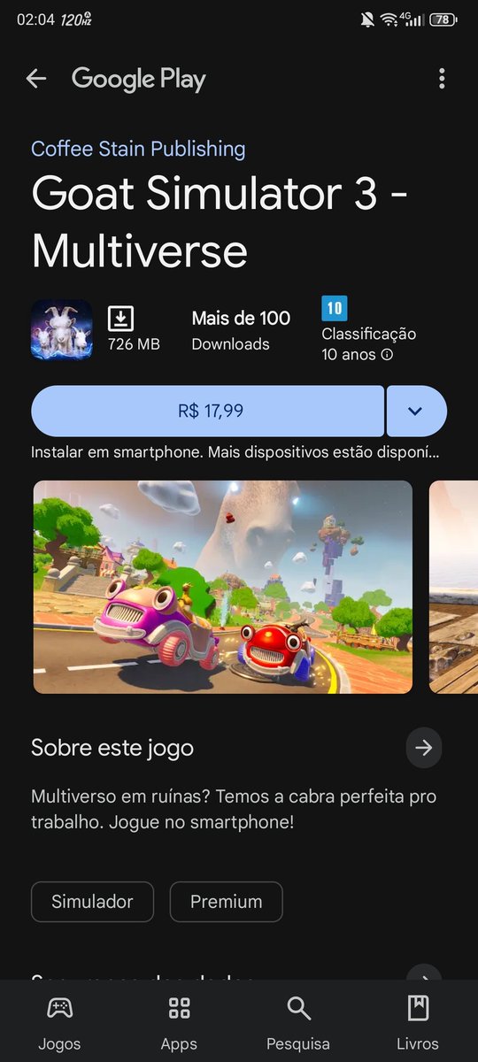 Pra quem e fã de Goat simulator, acabou de ser lançado o Goat simulator 3 na Playstore Guys! 
play.google.com/store/apps/det…