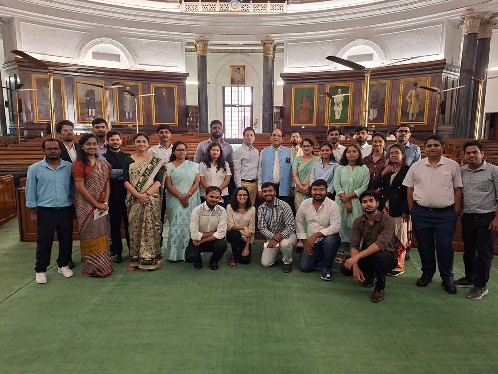 By the gracious invitation of the Hon'ble Vice President of India, selected students of the 65th and 66th Convocation and Director &amp; Senior Professor (Additional Charge) along with officials of the IIPS visited New Parliament House, New Delhi on 19-06-2025.