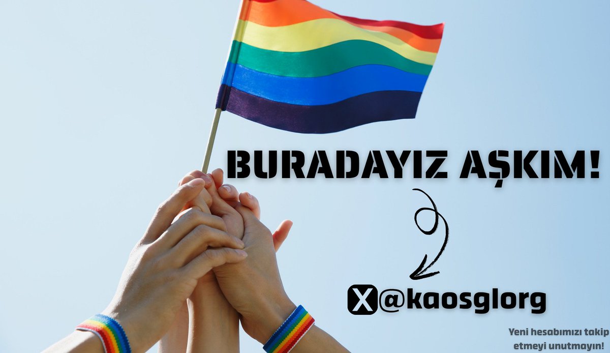 KaosGL.org (@kaosglorg) on Twitter photo 🏳️🌈🏳️⚧️Yeni X hesabımız yayın hayatına başladı!
Sansürü aşmak için desteğinize ihtiyaç duyuyoruz. <a href="/kaosglorg/">KaosGL.org</a> hesabını takibe almayı, sayfanızda paylaşmayı, arkadaşlarınıza önermeyi unutmayın. Sansüre inat, yaşasın hayat! 🏳️🌈🏳️⚧️Yeni X hesabımız yayın hayatına başladı!
Sansürü aşmak için desteğinize ihtiyaç duyuyoruz. <a href="/kaosglorg/">KaosGL.org</a> hesabını takibe almayı, sayfanızda paylaşmayı, arkadaşlarınıza önermeyi unutmayın. Sansüre inat, yaşasın hayat!