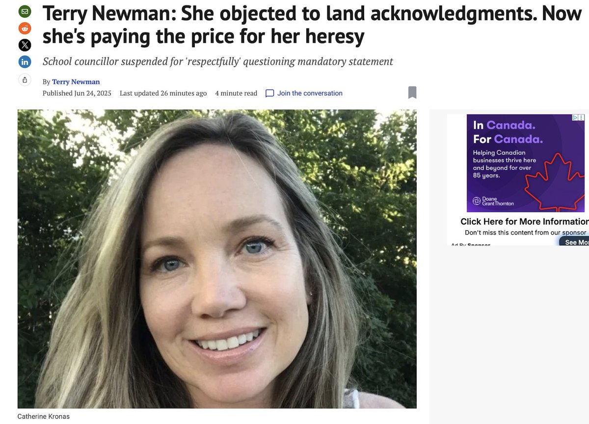 Imagine  going to your place of employment everyday and being told at 9:00am to stand at your desk for the land acknowledgement. 
I bet you there would be push back from adults but students are submitted to this "quasi religious ceremony" everyday. <a href="/PaulCalandra/">Paul Calandra</a> <a href="/ONeducation/">Education Ontario</a>