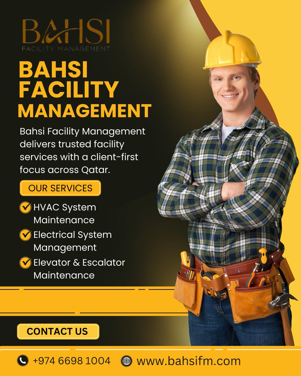 Bahsifm's tweet photo. Shaping spaces with care and precision.
 Bahsi Facility Management delivers expert soft and hard services across Qatar—where reliability meets results. https://t.co/agnrOb4iEk