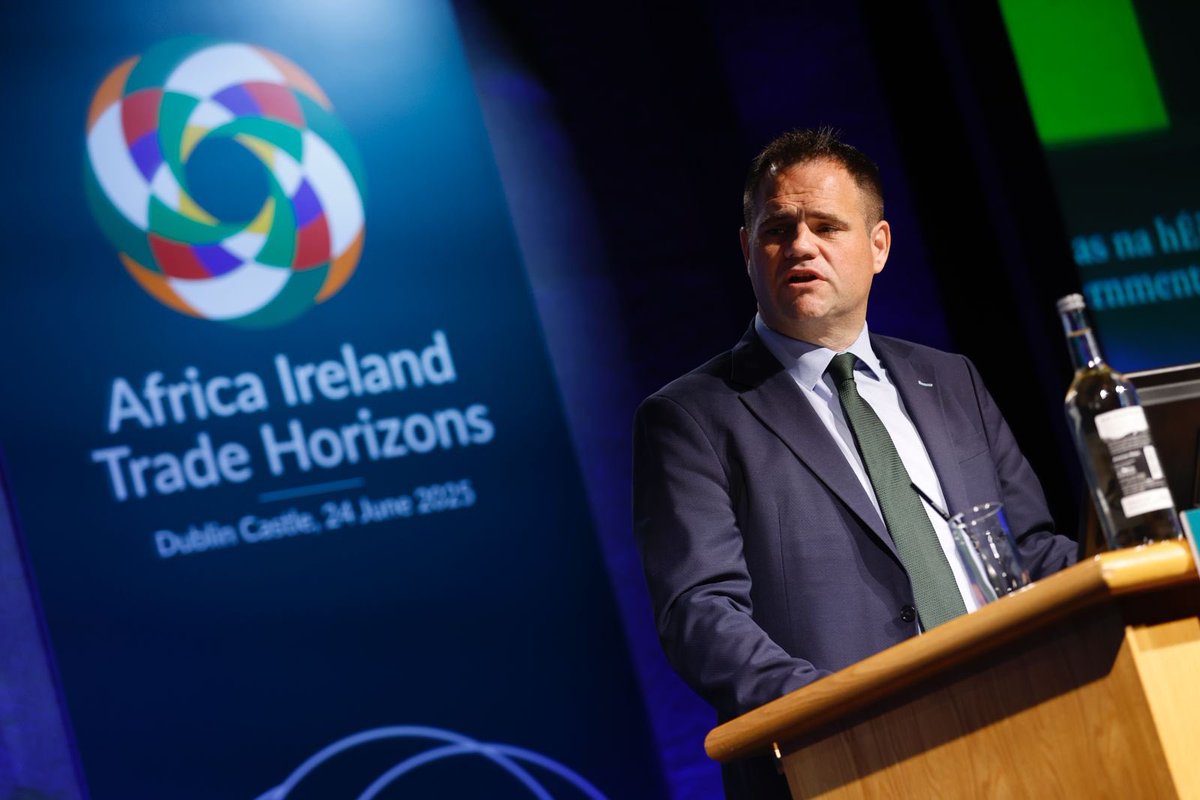 dfatirl's tweet photo. This morning Minister @nealerichmond addressed the Africa Ireland Trade Horizons conference, highlighting the depth of 🇮🇪’s partnership with Africa and urging Irish businesses to look south to create new markets and mutually beneficial trade.
#AITH2025 https://t.co/Upci6BxZxm