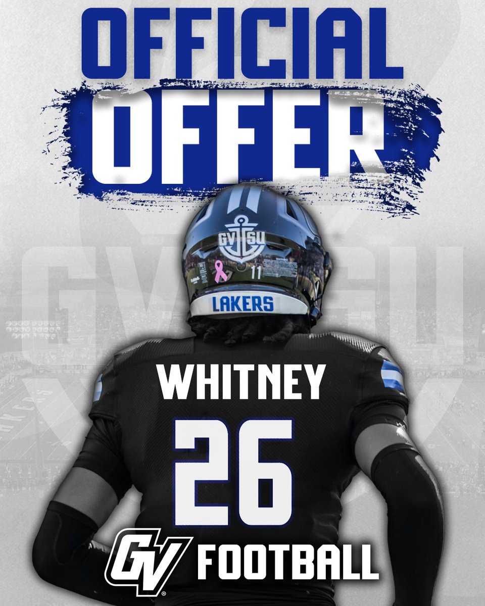 Braylon Whitney (@b_whitney2026) on Twitter photo blessed to receive my second offer from <a href="/gvsufootball/">GVSU Football</a>!!!
<a href="/CoachWooster/">Scott Wooster</a>
<a href="/bradbezGVSU/">Brad Bez</a>
<a href="/coachdempsey3/">Greg Dempsey</a>
<a href="/Coach_Hunt_CCHS/">Chad Huntebrinker</a>
<a href="/CoachBark4/">Brendan Barker</a>
@coach blessed to receive my second offer from <a href="/gvsufootball/">GVSU Football</a>!!!
<a href="/CoachWooster/">Scott Wooster</a>
<a href="/bradbezGVSU/">Brad Bez</a>
<a href="/coachdempsey3/">Greg Dempsey</a>
<a href="/Coach_Hunt_CCHS/">Chad Huntebrinker</a>
<a href="/CoachBark4/">Brendan Barker</a>
@coach