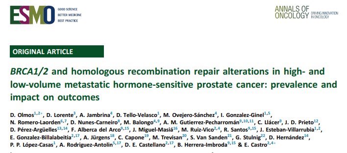 Yüksel Ürün (@dryukselurun) on Twitter photo 🧬 BRCA mutations = worse prognosis in all mHSPC, regardless of disease volume or treatment. Risk stratification should include genomics.
Congratulations David and all team. 👏👏👏 <a href="/Dolmos77/">David Olmos</a> <a href="/Ecastromarcos/">Elena Castro</a> <a href="/cdanicas/">Daniel Castellano</a> <a href="/Annals_Oncology/">Annals of Oncology</a> <a href="/tompowles1/">Tom Powles</a> <a href="/APCCC_Lugano/">Advanced Prostate Cancer Consensus Conference</a> <a href="/OncoAlert/">OncoAlert</a> 🧬 BRCA mutations = worse prognosis in all mHSPC, regardless of disease volume or treatment. Risk stratification should include genomics.
Congratulations David and all team. 👏👏👏 <a href="/Dolmos77/">David Olmos</a> <a href="/Ecastromarcos/">Elena Castro</a> <a href="/cdanicas/">Daniel Castellano</a> <a href="/Annals_Oncology/">Annals of Oncology</a> <a href="/tompowles1/">Tom Powles</a> <a href="/APCCC_Lugano/">Advanced Prostate Cancer Consensus Conference</a> <a href="/OncoAlert/">OncoAlert</a>