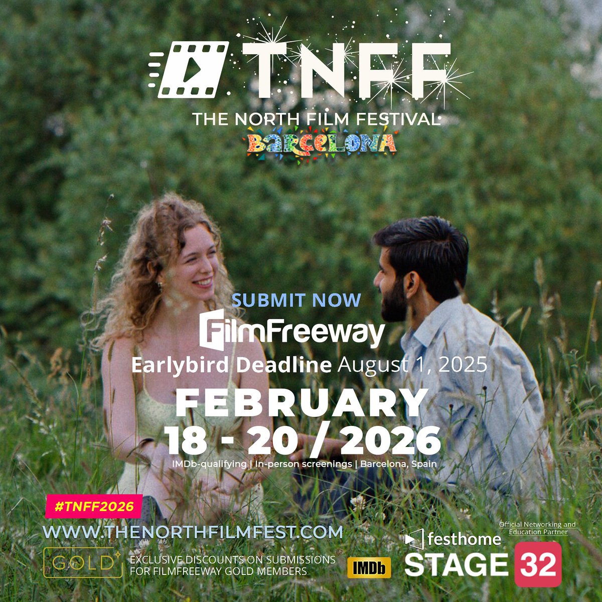 🎬 BIG NEWS!
The North Film Festival is officially moving to BARCELONA, Spain — and it’s going LIVE!
February 18–20, 2026
IMDb-qualifying | In-person screenings
filmfreeway.com/TheNorthFilmFe…