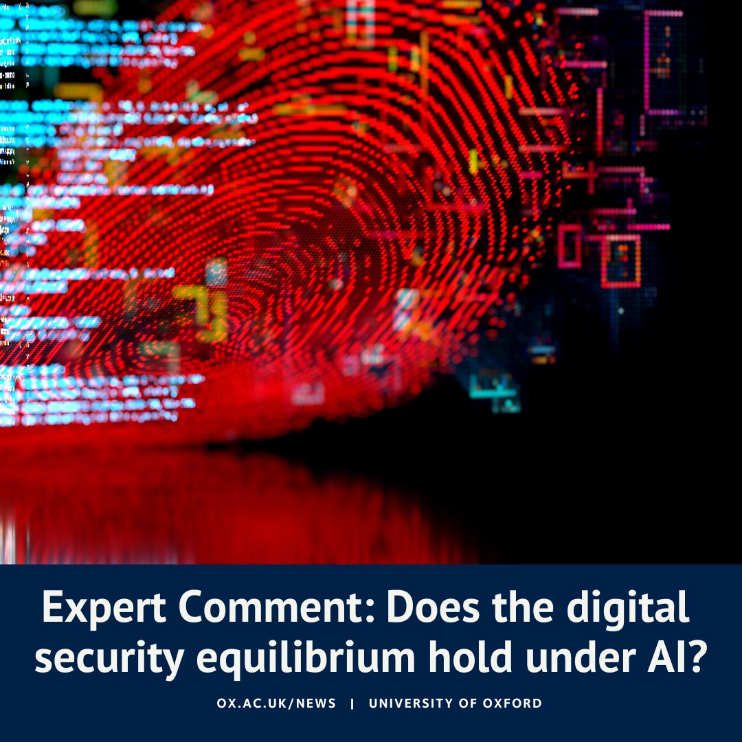 University of Oxford (@uniofoxford) on Twitter photo Cyberspace has caused harm, but not the global disasters many feared.
Will that hold as AI advances?
<a href="/BlavatnikSchool/">Blavatnik School of Government</a>’s Prof Ciaran Martin, ex-head of the UK’s Cyber Security Centre, shares his thoughts ⬇️ Cyberspace has caused harm, but not the global disasters many feared.
Will that hold as AI advances?
<a href="/BlavatnikSchool/">Blavatnik School of Government</a>’s Prof Ciaran Martin, ex-head of the UK’s Cyber Security Centre, shares his thoughts ⬇️
